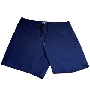 Rhone Mens Flat Front Quick Dry Drawstring Swim Board Shorts‎ Navy Blue Size 33
